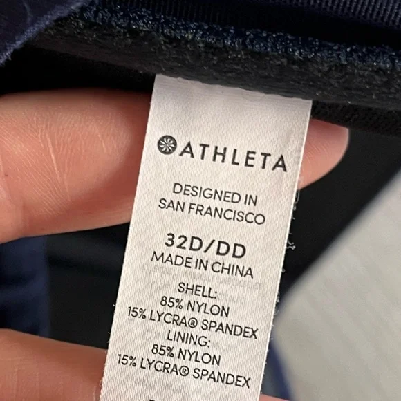 Athleta 32D/DD Underwire Halter Neck Bikini Top Navy Swimsuit Swimwear - Picture 3 of 6